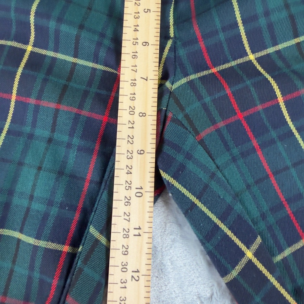 Tommy Hilfiger Women Green Plaid Tartan Slim Leg Dress Pants Size 2 Holiday - Picture 8 of 9